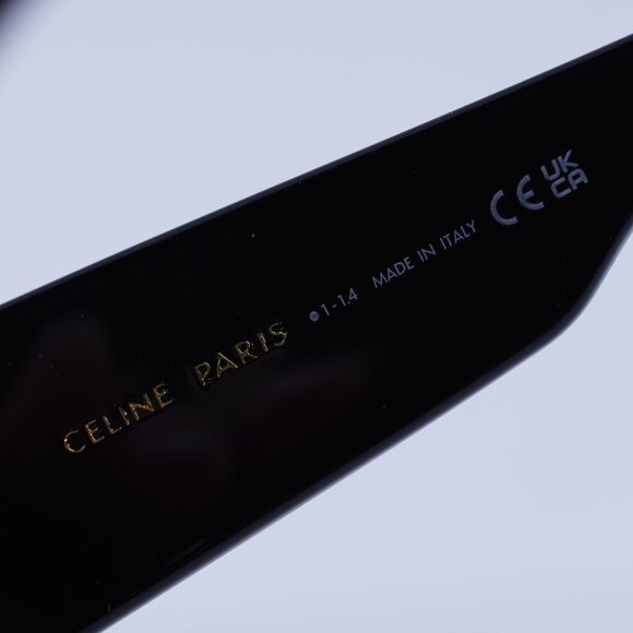 Celine CL40305U 01A Sunglasses Shiny Black Round Frame, Grey Lenses - Picture 6 of 8